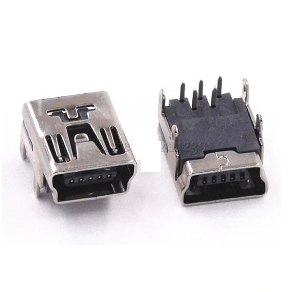 JUNESUN 10 Pcs Mini USB Type B 5 Pin Female Socket Connector for Mobile Phone Charging 