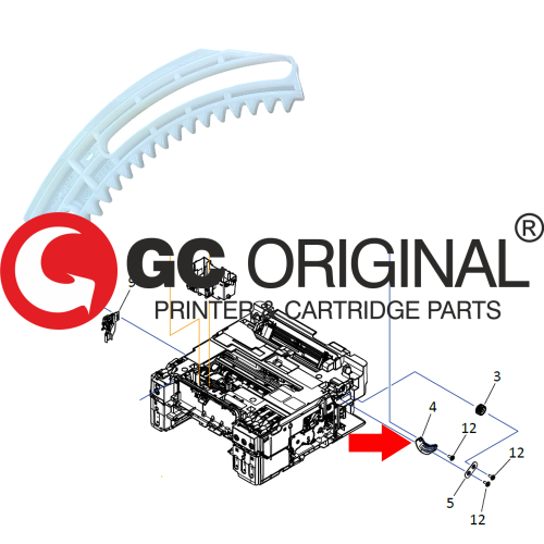 GC Original Gear, Scanner Stay / Hinge for Canon MAXIFY GX3070 – Part No. QC7-6632-000